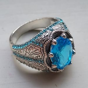 Blue zircon Ring
